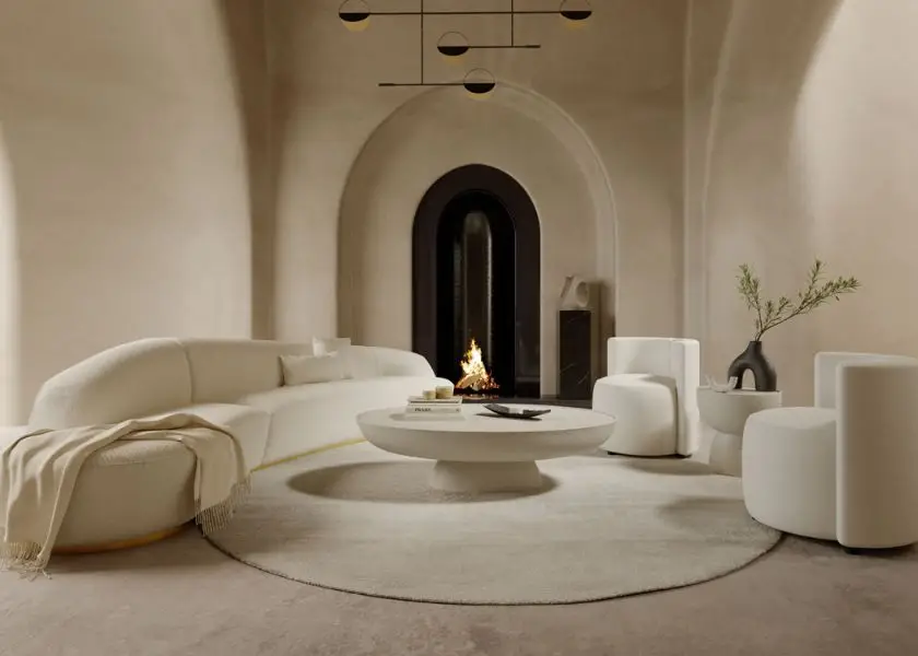 Ruang TV Minimalis Mewah dengan Sofa Low-Profile Modern